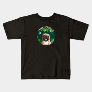 Merry Pugmas Christmas Pug Dog Kids T-Shirt